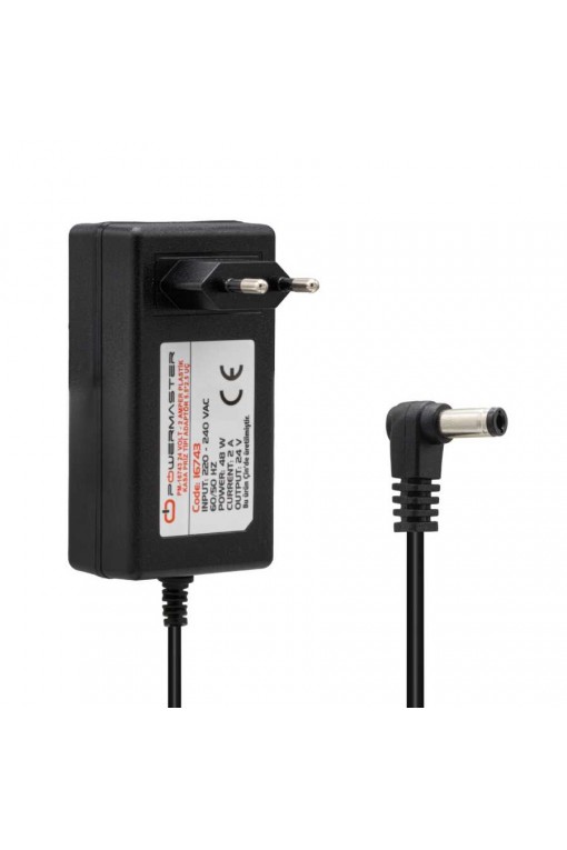 Powermaster PM-16743 24 Volt - 2 Amper Plastik Kasa 5.5*2.5 Uç Priz Tip Adaptör Powermaster PM-16743 24 Volt - 2 Amper Plastik Kasa 5.5*2.5 Uç Priz Tip Adaptör