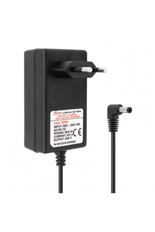 POWERMASTER PM-5284 16.8 VOLT - 2 AMPER - 33.6 WATT 5.5*2.5 MM L UÇLU ŞARJLI MATKAP ADAPTÖRÜ POWERMASTER PM-5284 16.8 VOLT - 2 AMPER - 33.6 WATT 5.5*2.5 MM L UÇLU ŞARJLI MATKAP ADAPTÖRÜ