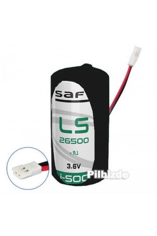 Saft LS26500 Doğalgaz ve Su sayaç için 3.6v Lityum Soketli Pil Made in France