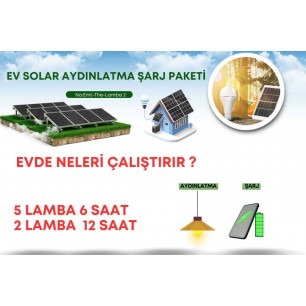 Solar Aydınlatma ve Cep Telefonu Şarj Seti Güneş Enerjili