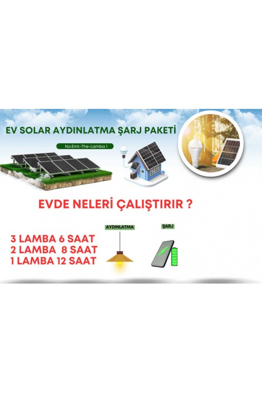 Solar Güneş Enerjili Lamba ve Şarj Seti