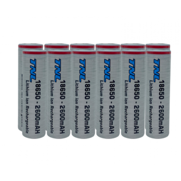 12 Adet TNL 18650 2600mAH 3C 3.7V Li-ion Başlıksız Şarj Edilebilir Pil