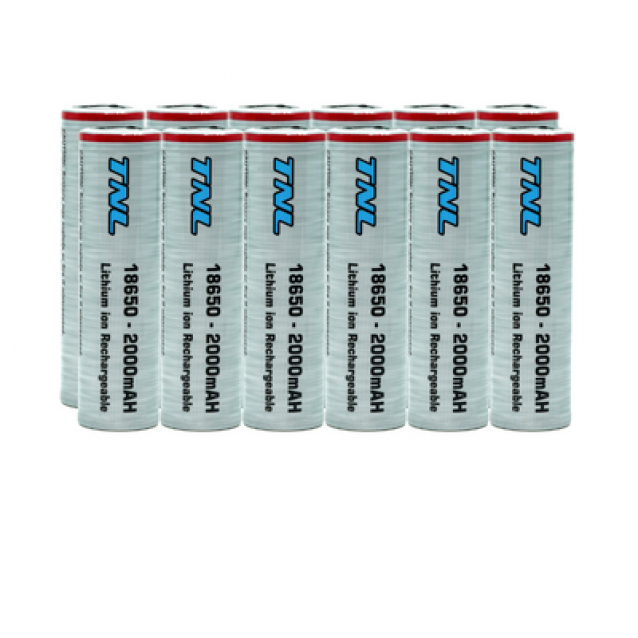 12 Adet TNL 18650 2000mAH 3.7V 30A Discharge Li-ion Başlıksız Şarjlı Pil