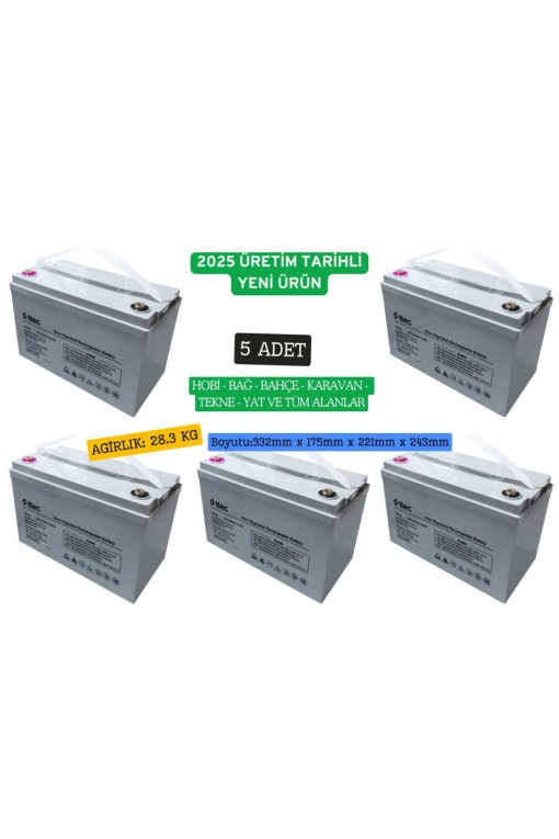 Ttec 12 Volt 100 Amper Jel Akü 5 adet Toptan Satış