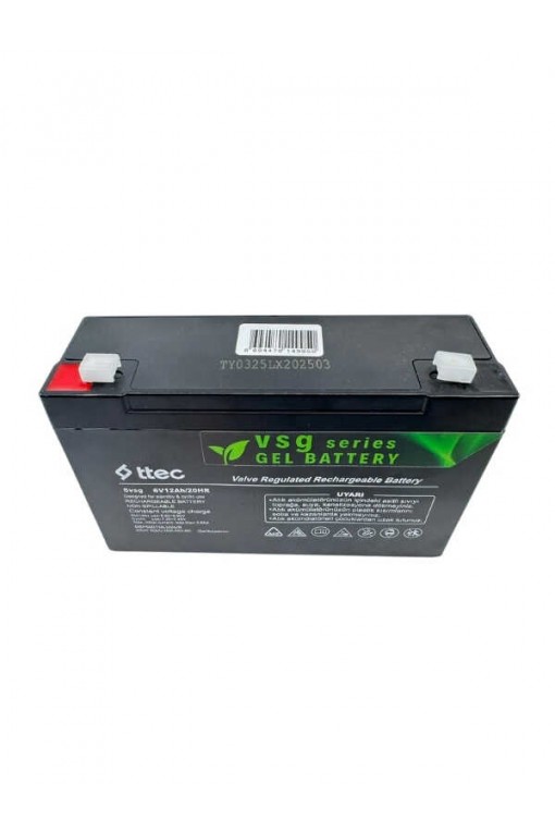Ttec 6V 12A Jel Akü Bakım Gerektirmeyen Uzun Ömürlü Akü