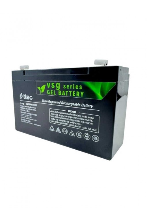 Ttec 6V 12A Jel Akü Bakım Gerektirmeyen Uzun Ömürlü Akü