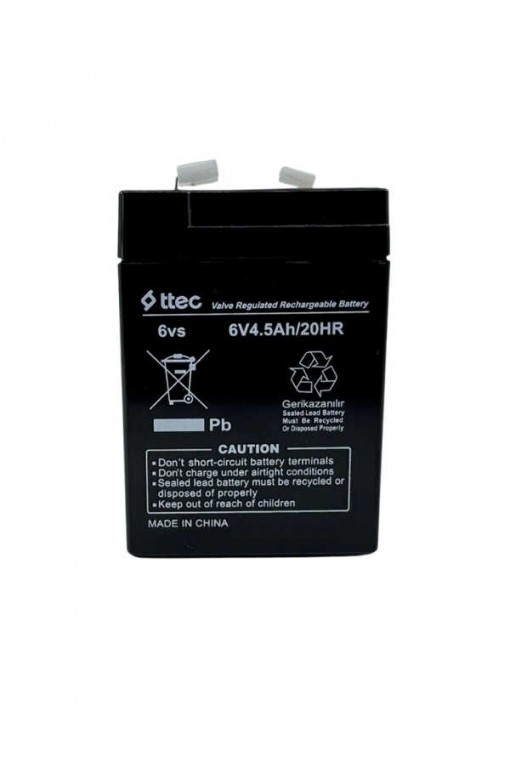Ttec 6V 4.5Ah Işıldak Yedek Aküsü Kuru Tip Ttec 6V 4.5Ah Işıldak Yedek Aküsü Kuru Tip