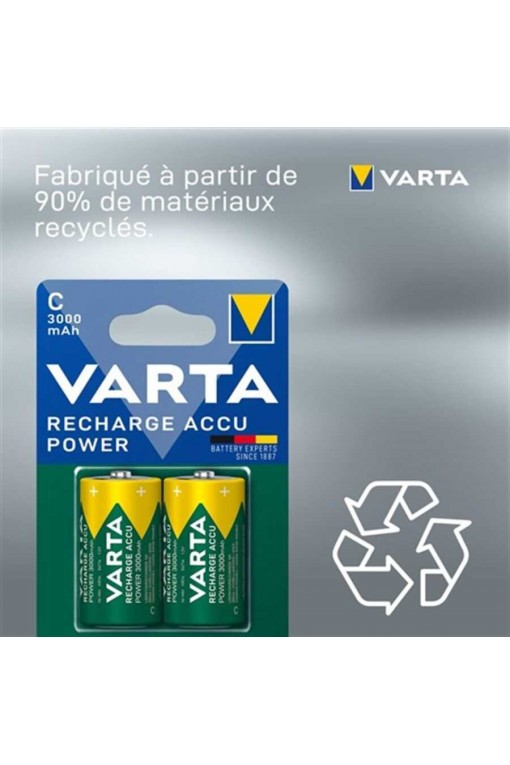 Varta 3000mAh 56714 Şarjlı C Size Orta Boy Pil 2li Blister Varta 3000mAh 56714 Şarjlı C Size Orta Boy Pil 2li Blister