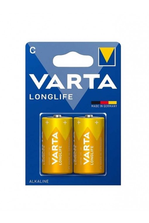 Varta Longlife Alkalin C Orta Boy 2'li Pil (Blister)