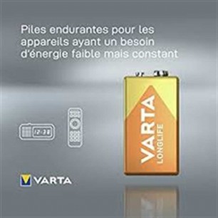 Varta 4122 Longlife Alkalin 9V Alkalin Pil Tekli Paket (Blister)
