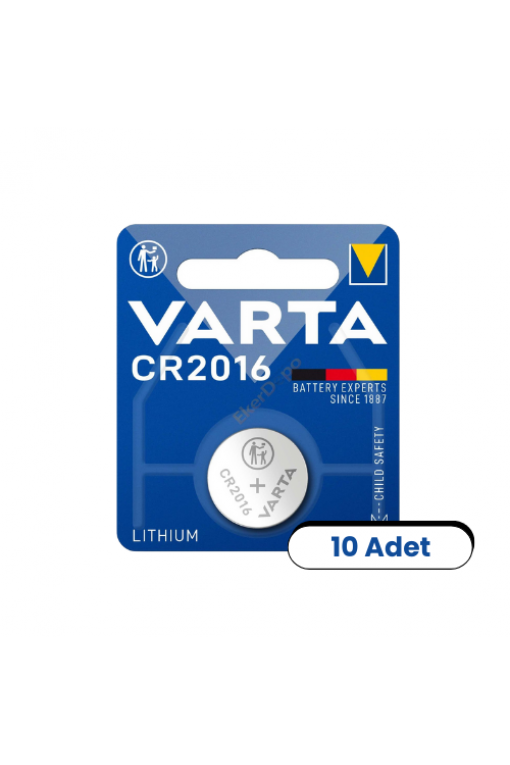 Varta CR2016 3V Lityum Düğme Pil 10 Adet (Blister) Varta CR2016 3V Lityum Düğme Pil 10 Adet (Blister)