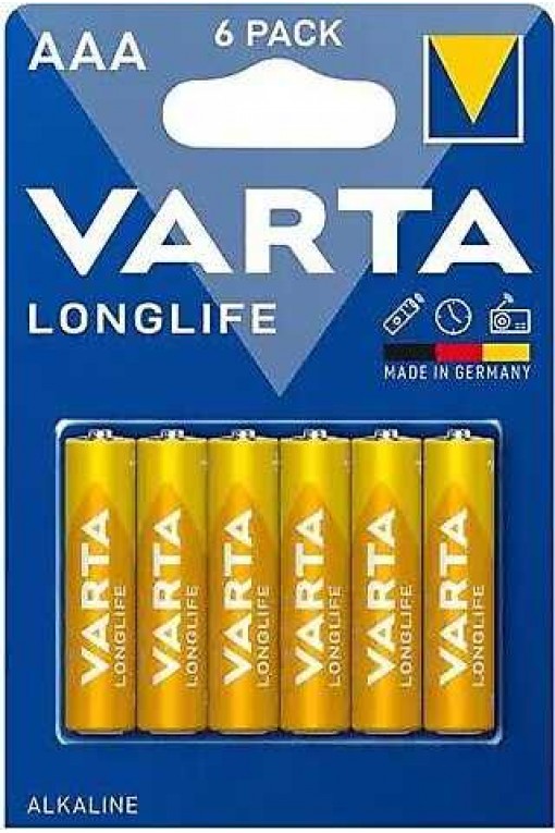 Varta Longlife Alkalin AAA İnce Kalem Pil 6'lı Paket (Blister) Varta Longlife Alkalin AAA İnce Kalem Pil 6'lı Paket (Blister)