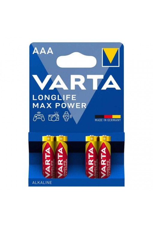 Varta 4703 Longlife Max Power Alkalin AAA İnce Kalem Pil 4'lü Paket (Blister) Varta 4703 Longlife Max Power Alkalin AAA İnce Kalem Pil 4'lü Paket (Blister)
