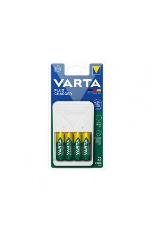 Varta Pil Şarj Cihazı + 4 Adet 2600mAh AA Pil (Plug Charger) Varta Pil Şarj Cihazı + 4 Adet 2600mAh AA Pil (Plug Charger)