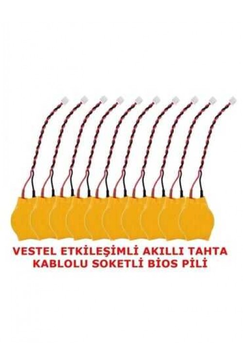 Vestel Faz 1-2 Akıllı Tahta CR2032 Kablolu Soketli Bios Pili 10'lu Vestel Faz 1-2 Akıllı Tahta CR2032 Kablolu Soketli Bios Pili 10'lu