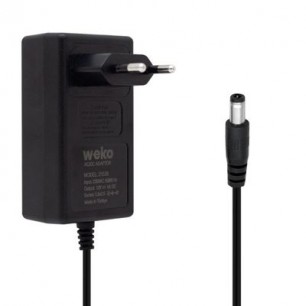 Weko 12 Volt - 1 Amper 5.5*2.5 Uçlu Plastik Işıklı Kasa Priz Tip Adaptör