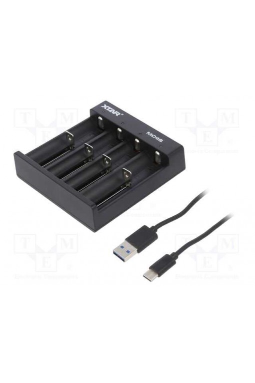 XTAR MC4S Pil Şarj Aleti 4 Slot 18650 21700 Li-ion Akıllı Hızlı Şarj Cihazı USB-C