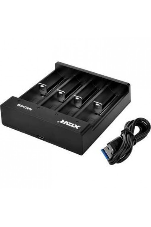 XTAR MC4S Pil Şarj Aleti 4 Slot 18650 21700 Li-ion Akıllı Hızlı Şarj Cihazı USB-C