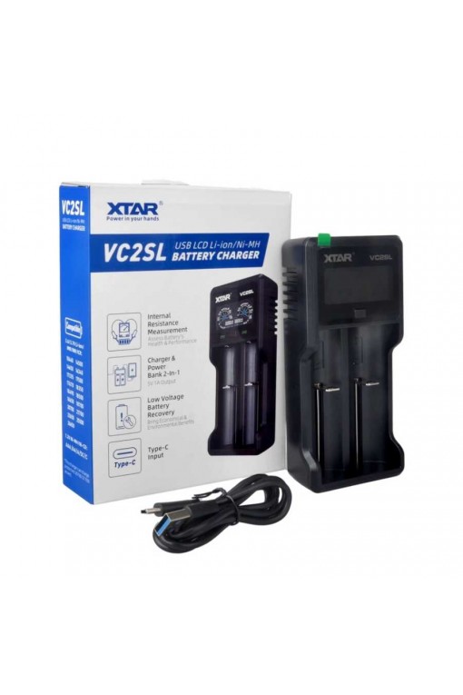 XTAR VC2SL Pil Şarj Aleti – Akıllı LCD Ekranlı Li-ion & Ni-MH Şarj Cihazı