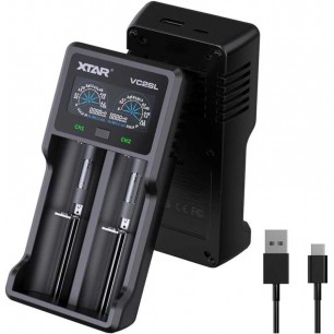 XTAR VC2SL Pil Şarj Aleti – Akıllı LCD Ekranlı Li-ion & Ni-MH Şarj Cihazı