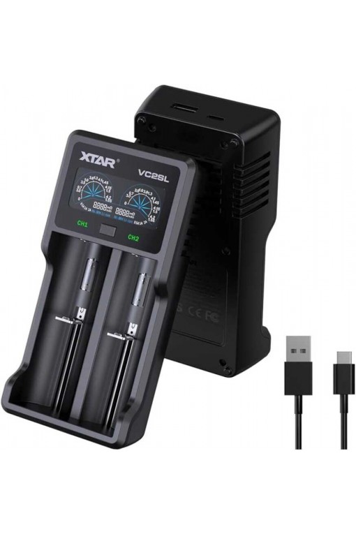 XTAR VC2SL Pil Şarj Aleti – Akıllı LCD Ekranlı Li-ion & Ni-MH Şarj Cihazı