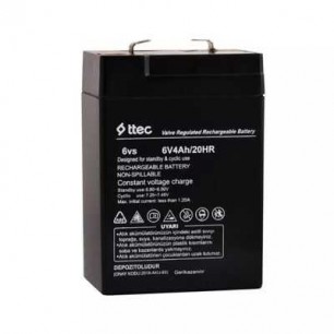 Ttec 6 Volt 4 Amper Alarm/Güvenlik Sistemi için Bakımsız Kuru Akü Ttec 6 Volt 4 Amper Alarm/Güvenlik Sistemi için Bakımsız Kuru Akü