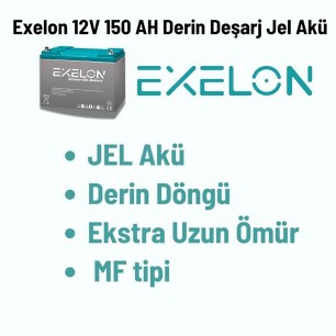 Exelon 12 Volt 150 Amper Jel Akü Derin Döngü deep cycle Exelon 12 Volt 150 Amper Jel Akü Derin Döngü deep cycle