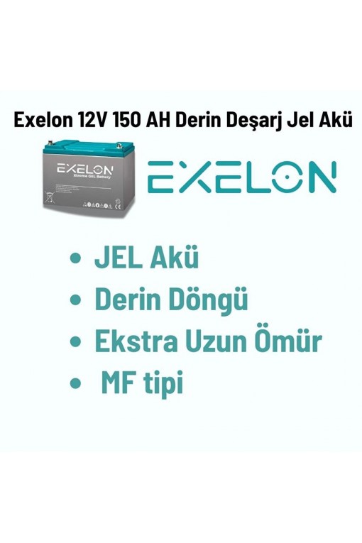 Exelon 12 Volt 150 Amper Jel Akü Derin Döngü deep cycle Exelon 12 Volt 150 Amper Jel Akü Derin Döngü deep cycle