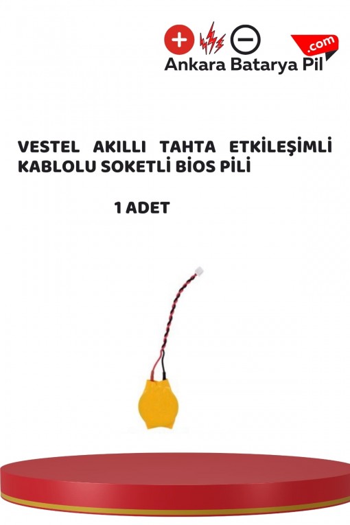 Vestel Faz-1 ve 2 Akıllı Tahta Kablolu Soketli Bios Pili 1 Adet Vestel Faz-1 ve 2 Akıllı Tahta Kablolu Soketli Bios Pili 1 Adet