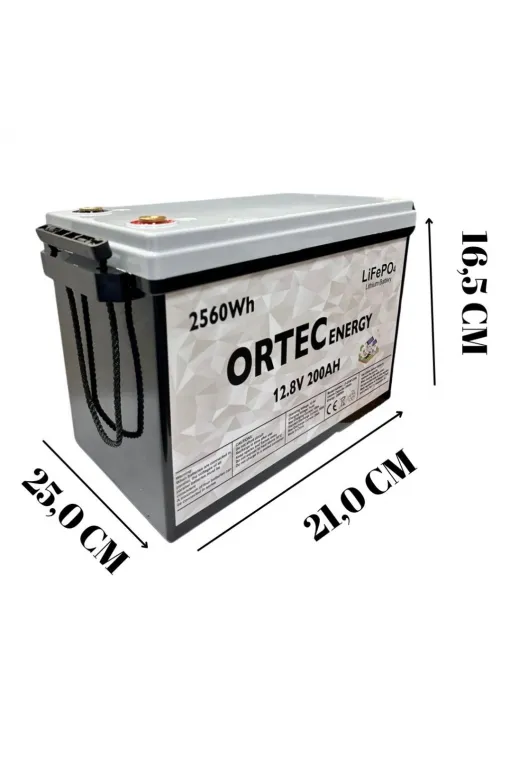 Ortec 12.8V 200AH LiFePO4 Lityum Akü 2560 Wh Yeni Nesil 2024 Üretim