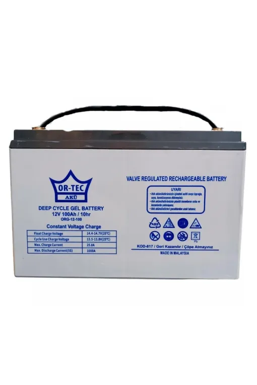 Ortec 12V 100AH JeL Solar Sistem Aküsü 2024 Yeni Nesil Üretim Ortec 12V 100AH JeL Solar Sistem Aküsü 2024 Yeni Nesil Üretim
