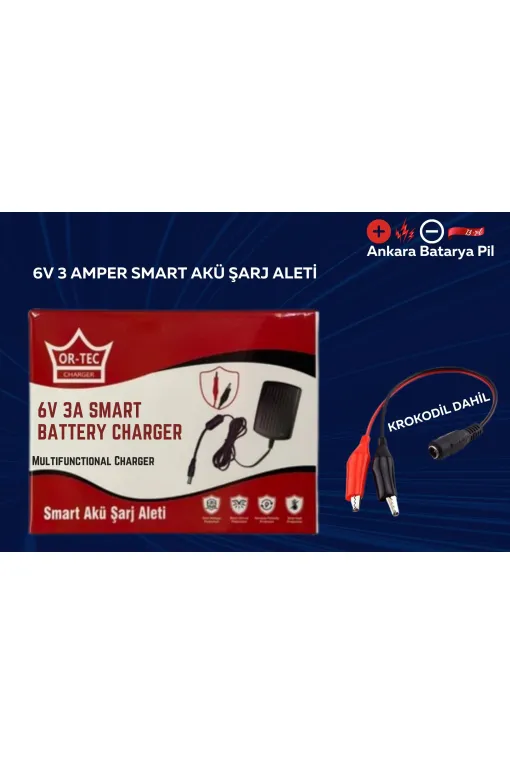 Yokohama 6 Volt 12 Amper Akü ve Ortec 6 Volt 3 Amper Şarj Aleti