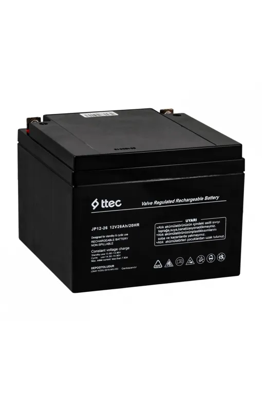 Ttec 12V 26Ah BASE Bakımsız Kuru Akü-Üretim Yılı 2024