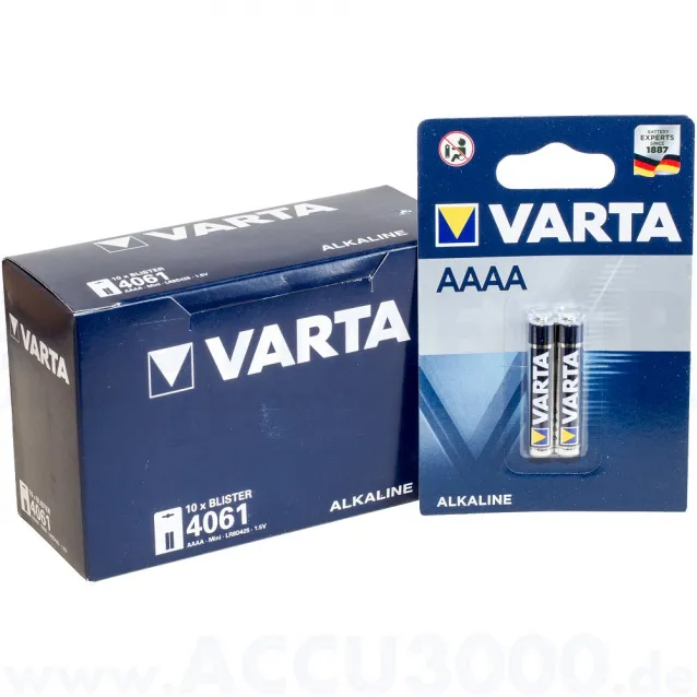 Varta AAAA MİNİ 4061 LR8D425 1.5V ALKALİN PİL 10LU PAKET Varta AAAA MİNİ 4061 LR8D425 1.5V ALKALİN PİL 10LU PAKET