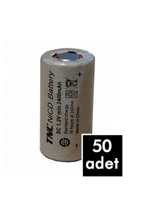 50 Adet TNL SC 2400mAH 10C Ni-MH Şarjlı Matkap Süpürge Pili 50 Adet TNL SC 2400mAH 10C Ni-MH Şarjlı Matkap Süpürge Pili