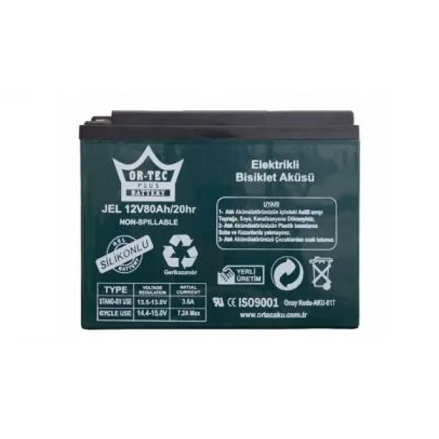 Ortec 12v 80ah Jel Elektrikli Bisiklet Aküsü Yatık Ortec 12v 80ah Jel Elektrikli Bisiklet Aküsü Yatık