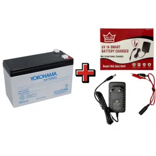 Spider Oyuncak Araba Uyumlu 6V 12AH - 12 Amper 6 Volt Akü+ Şarj Cihazı 5.5*2.5 Jaklı