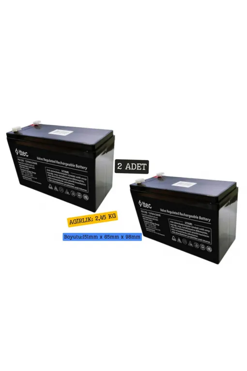2 adet Ttec 12V 9Ah Akü 2025 Üretim