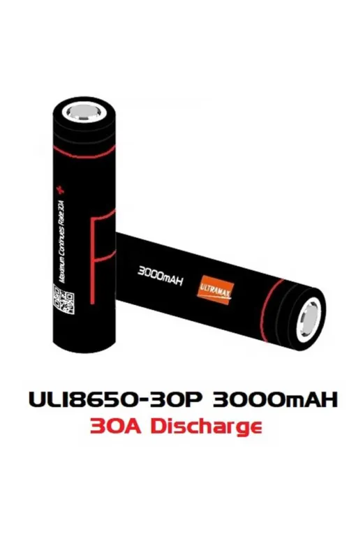 Ultramax 18650 3000mAH 30A Discharge Li-ion Başlıksız Şarj Edilebilir Pil