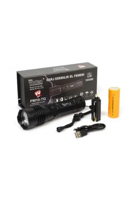 Watton Wt-600 3000 Lümen Güçlü El Feneri