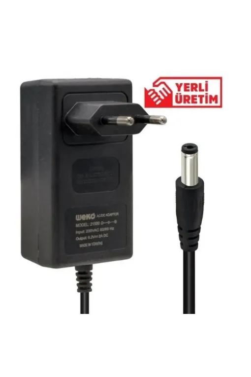 Weko 8.2 Volt - 2 Amper 5.5*2.5 Uçlu Yerli Üretim Plastik Kasa Priz Tipi Adaptör Weko 8.2 Volt - 2 Amper 5.5*2.5 Uçlu Yerli Üretim Plastik Kasa Priz Tipi Adaptör
