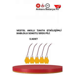 Vestel Faz-1 ve 2 Akıllı Tahta Kablolu Soketli Bios Pili 5 Adet